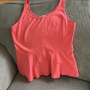 Coral pink Peplum Top